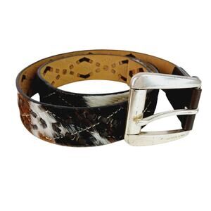 Michael Michael Kors SZ L Genuine Leather & Cow Hide Silver Hardware